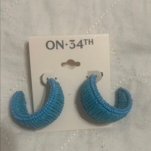 Blue Hoops ON 34TH Blue Beaded Hoop Earrings